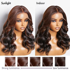 Peekaboo Bronze Brown Loose Body Wave Glueless 5x5 Closure HD Lace Wig | Large & Small Cap Size