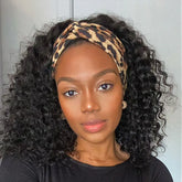 Deep Wave Glueless Curly Bob Wig Headband Wig 100% Human Hair (Get Free Trendy Headbands)