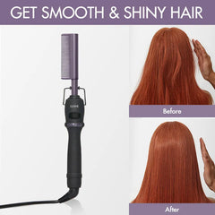 Electric Hot Comb with US Plug for Wigs and Natural Hair, 30s Fast Heating & Adjustable Temp