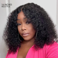 Kinky Curly Natural Black Glueless 5x5 Closure HD Lace Wig Ready To Go | Large & Small Cap Size - US Only