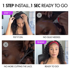 Wet And Wavy | Throw On & Go Water Wave Glueless Long Headband Wig - US Only