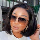PreMax Wigs - Natural Black / Blonde Highlight C Part Glueless Lace Front Bob Wig Pre-cut Lace