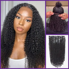 Kinky Curly Seamless Clip in Extensions Real Human Hair Pieces 135g 9pcs / 7pcs with Free Gift