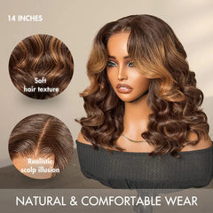 Luvme Hair 180% Density Elegant Chocolate Brown Loose Wave Minimalist HD Lace Glueless Wig Pre-Cut Lace - US Only