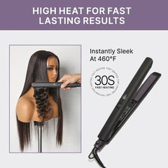 US only | 1PC Hair Straightener, Up to 460°F, Quick, Smooth & Frizz-Free Styling Tool for Wigs and Natural Hair, Travel-Friendly