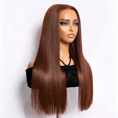 Eliana | RawMagic - Chocolate Brown Silky Straight 5x5 Closure HD Lace Glueless Wig 100% Human Hair
