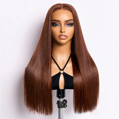 Eliana | RawMagic - Chocolate Brown Silky Straight 5x5 Closure HD Lace Glueless Wig 100% Human Hair
