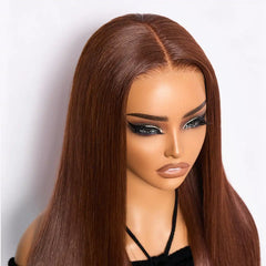 Eliana | RawMagic - Chocolate Brown Silky Straight 5x5 Closure HD Lace Glueless Wig 100% Human Hair