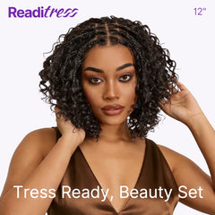 Readitress™ Boho Braids Deep Curly Glueless 5x5 Closure Lace with Braided Top Human Hair Wig Pre-Cut Lace