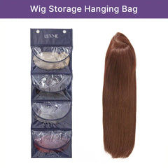 LUVME 4-Pack Purple Wig Storage Bags, Dust-Proof Hair Extension Carriers