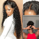 PreMax 180% / 250% Density Water Wave Glueless Flexi-Fit Drawstring 13x4 Frontal Lace Fluffy Curly Wig Pre-Cut Lace