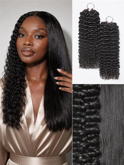 Readitress™ Pre-Separated Feather Crochet Human Hair for Miracle Knots Boho Braids | Deep Wave, Burmese Curly Protective Style (Free Gifts Included) - US Only