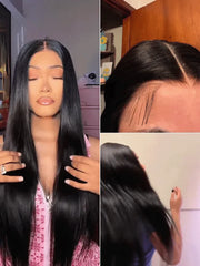 AiryFit™ Scalp Care Wigs - Silky Straight Middle Part Glueless 5x5 Closure Lace Long Wig Pre-Cut Lace