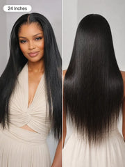 Lagos Hairline Over-Plucked M-Shaped Hairline Natural Looking Silky Straight Human Hair 13×4 Lace Frontal Wig Pre-Cut Lace