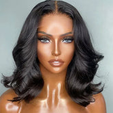 1 SEC INSTALL WIG | Gorgeous Natural Black Loose Wave 5x5 Closure Lace Glueless Short Wig 100% Human Hair | Large & Small Cap Size