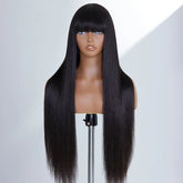 Vanessa Style Silky Straight With Bangs No Lace Glueless Long Wig 100% Human Hair