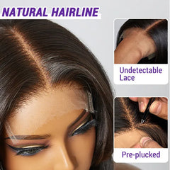 Natural Black Handcraft Layered 5x5 Closure HD Lace Glueless Short Wig