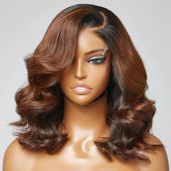 Ombre Brown C Part Loose Wave Glueless 5x5 Closure Undetectable HD Lace Wig 100% Virgin Human Hair