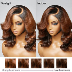 Ombre Brown C Part Loose Wave Glueless 5x5 Closure Undetectable HD Lace Wig 100% Virgin Human Hair
