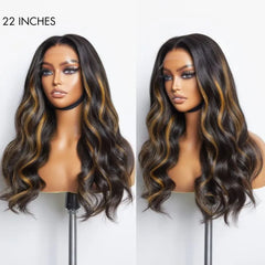 Blonde Piece Highlights Loose Wave Glueless 5x5 Closure HD Lace Wig | Large & Small Cap Size