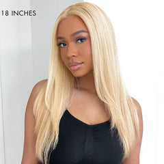 613 Blonde Curtain Bangs Layered Cut Glueless 5x5 Closure HD Lace Wig