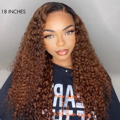 Reddish Brown Ombre Water Wave Glueless 5×5 Closure Lace Wig Pre-bleached - US Only