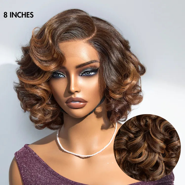 1 SEC INSTALL WIG | Mature Boss Brown Ombre Highlight / Natural Black Loose Wave Glueless Minimalist HD Lace Wig Pre-cut Lace