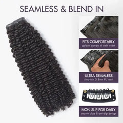 Kinky Curly Seamless Clip in Extensions Real Human Hair Pieces 135g 9pcs / 7pcs with Free Gift