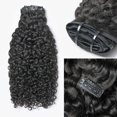 Messy Burmese Curly Seamless Clip in Extensions Real Human Hair Pieces 135g 9pcs / 7pcs with Free Gift