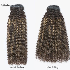 Highlights Silky Straight / Kinky Curly / Deep Wave Clip in Extensions Human Hair 135g 9pcs / 7pcs with Free Gift