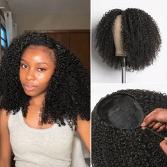 Luvme Too Easy Texture™ 3-In-1 Half Wig 180% Density Kinky Curly Glueless Flexi-Fit Drawstring Wig