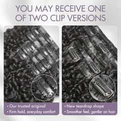 Seamless Brown Highlights Kinky Curly Clip in Hair Extensions 135g 9pcs / 7pcs with Free Gift