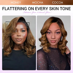 Bouncy Blonde Light Weight Left C Part Loose Wave Glueless 5x5 Closure Lace Wig Breathable Cap - US Only