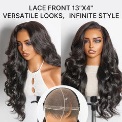 NatureMAX™ 200% / 250% Density Loose Wave Glueless Ear-to-ear 13x4 HD Lace Front Wig Pre-Cut Lace Flexi-Fit Drawstring Cap