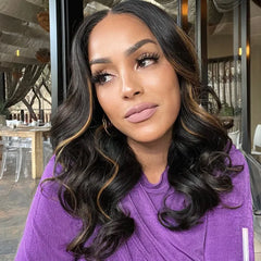 Blonde Piece Highlights Loose Wave Glueless 5x5 Closure HD Lace Wig | Large & Small Cap Size