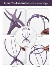 US ONLY - 1pc/3pcs Portable Wig Stand Durable Collapsible Wig Holder for All Wig