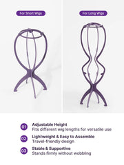 US ONLY - 1pc/3pcs Portable Wig Stand Durable Collapsible Wig Holder for All Wig