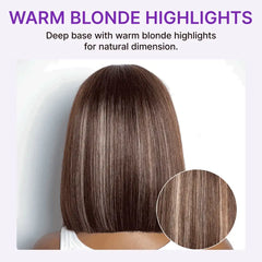 Ash Blonde Highlight Glueless 5x5 HD Closure Lace Bob Wig Pre-Cut Lace Flexi-Fit Drawstring Cap