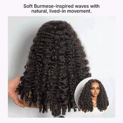 180% Density Burmese Curly Finger Coil Ends Glueless 5x5 Closure HD Lace Wig Pre-Cut Lace - Limited Time Offer