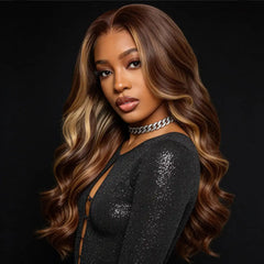 Rich Auntie |  RawMagic x Blonde Highlight Body Wave 13x6 Frontal HD Lace Glueless Wig Human Hair
