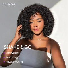 Throw On & Go 200% Density Natural Black Afro Curly No Lace Glueless Short Wig