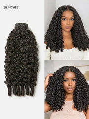 Burmese Curly Finger Coil Ends Seamless Clip in Extensions Real Human Hair Pieces 135g 9pcs / 7pcs with Free Gift