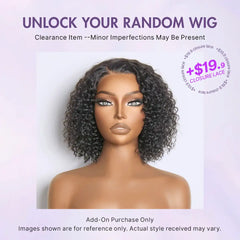 Random Curly Wig Add-On | 10-20 Inches | Closure Lace Wig | No Code Needed