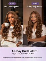 All Day Curl Hold Honey Chestnut Brown 180% Density Loose Wave 7x6 Closure HD Lace Glueless Wig Pre-Cut Lace