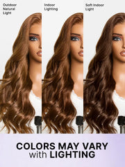 All Day Curl Hold Honey Chestnut Brown 180% Density Loose Wave 7x6 Closure HD Lace Glueless Wig Pre-Cut Lace