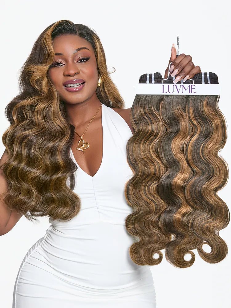 Brown Highlight Body Wave Bundles 100% Premium Remy Human Hair Bundles 1pc / 3pcs