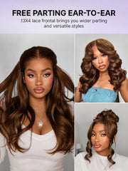 Rich Chocolate Brown Silky Straight 180% Density Glueless 13x4 Lace Frontal Wig Pre-Cut Lace