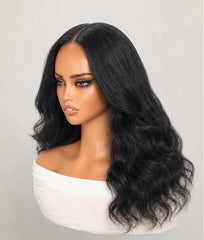 Luvme Natural Black Glueless 7x6 Closure HD Lace Yaki Blow Out Body Wave Long Wig Pre-Cut Lace