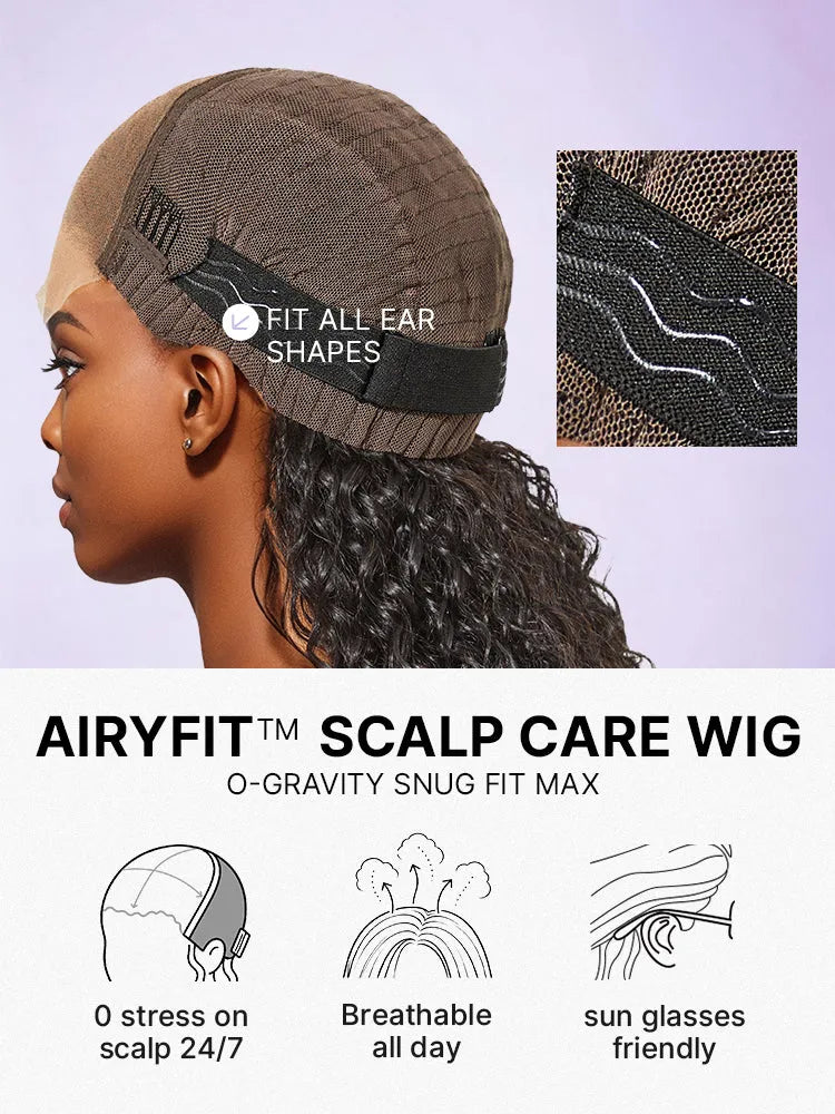 AiryFit™ Scalp Care Wigs - Silky Straight Middle Part Glueless 5x5 Closure Lace Long Wig Pre-Cut Lace