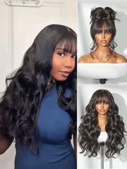 Luvme All-Day Comfort™ Wig 180% Density Loose Body Wave Glueless 7x6 Closure HD Lace Human Hair Wig with Bangs Pre-Cut Lace